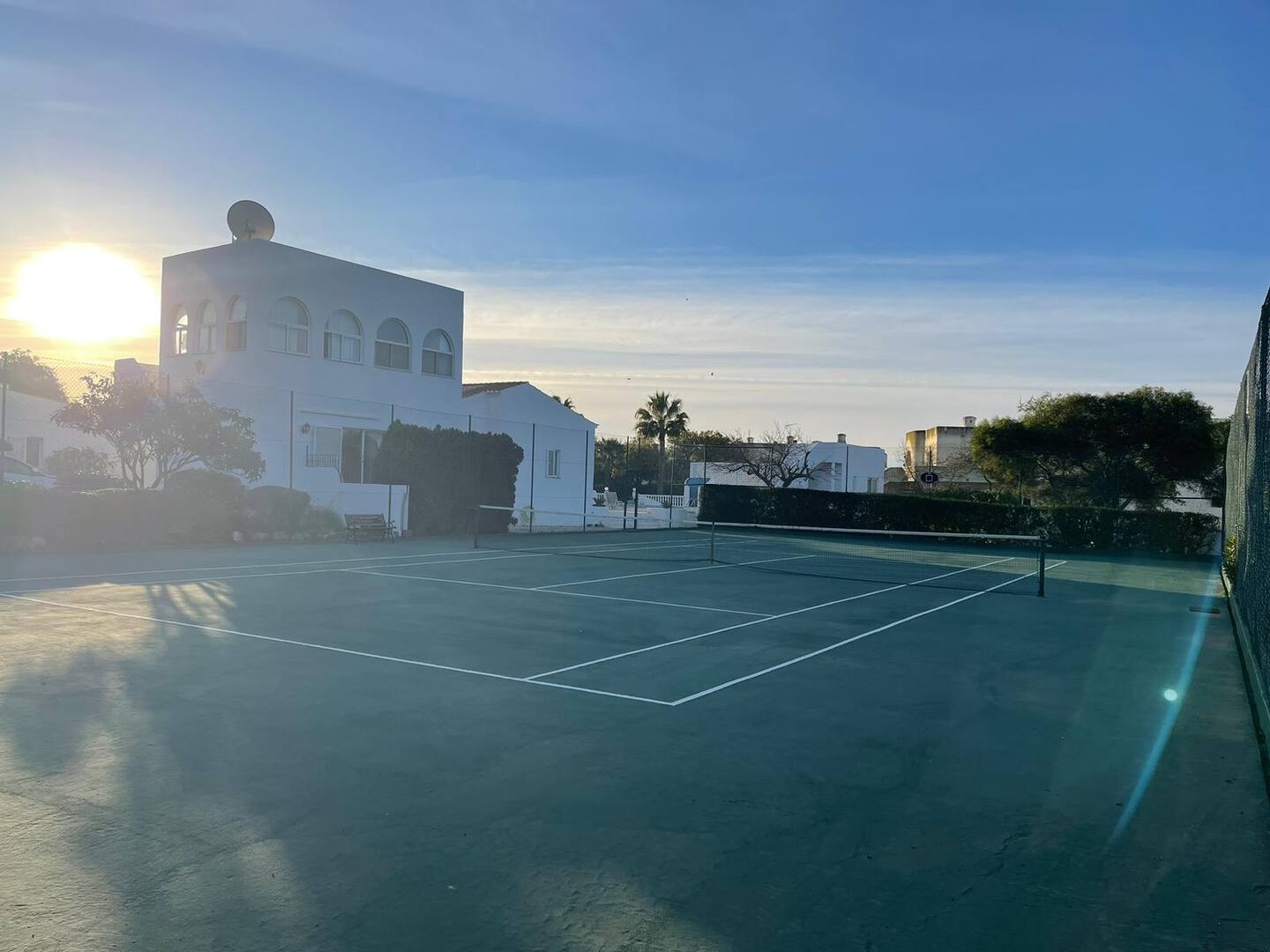 Private tennis court at Crypto Paradise Villa