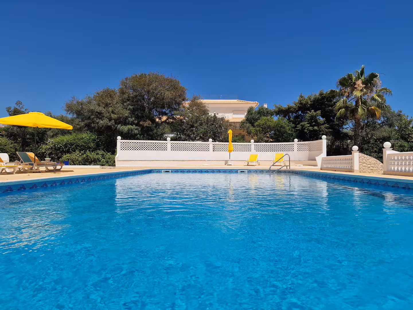 Crypto Paradise Villa private pool with loungers